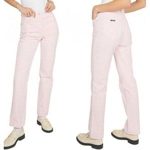 Rollas Womens Classic Straight 90s Pink Jeans Sz 29 Button Fly High Rise NWT